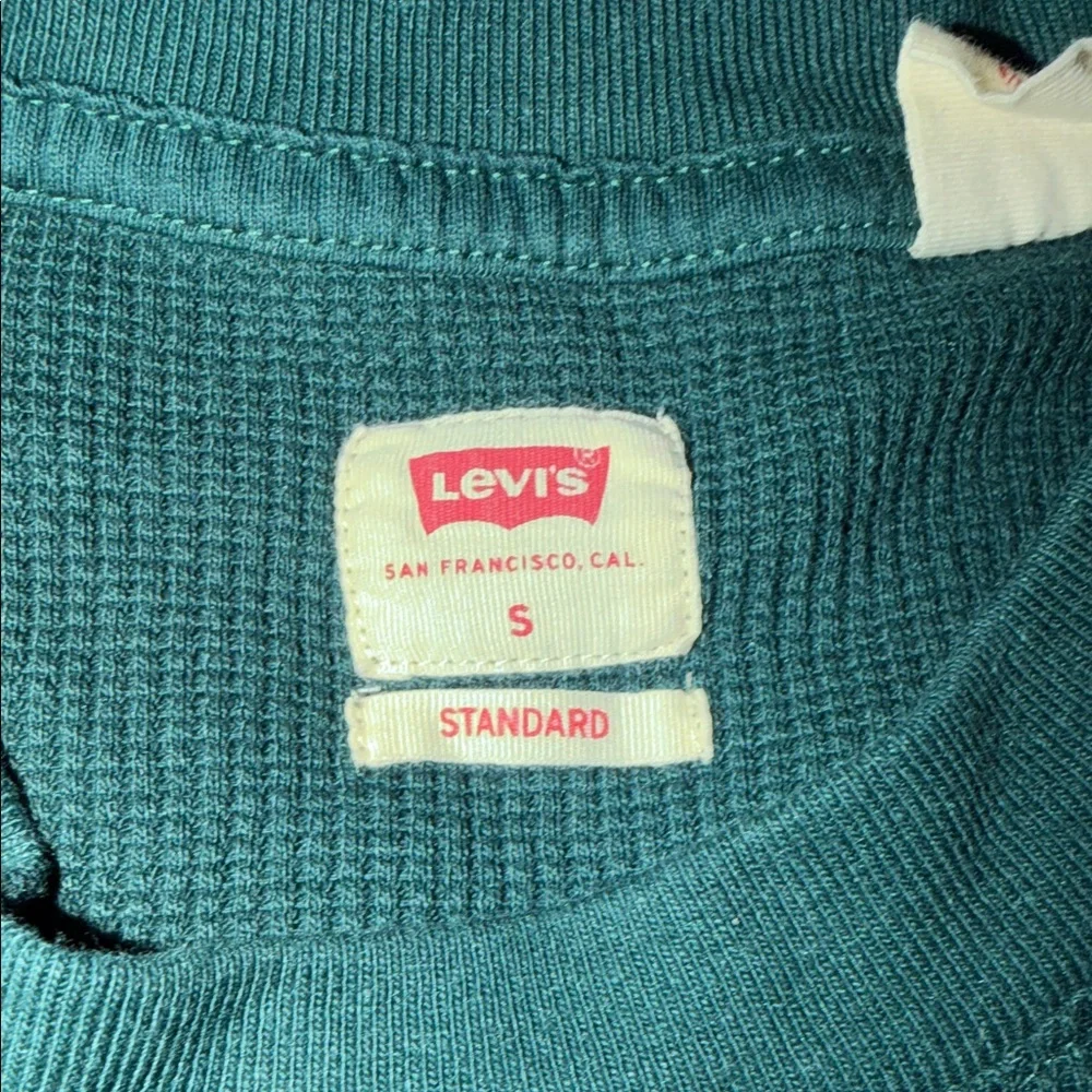 Levi's Men's Forest Green Waffle Knit Thermal Long Sleeve Shirt Standard S